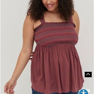 NWT torrid size 4 Smocked Babydoll Tank